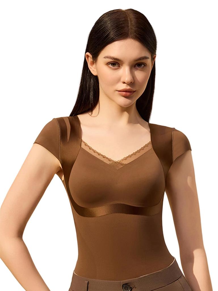 Veimia Bra Top with Cups Design with Powerful Soft Compression Tank Top for Shapewear with Beautiful Antibacterial and Odor Wide Tank Top with