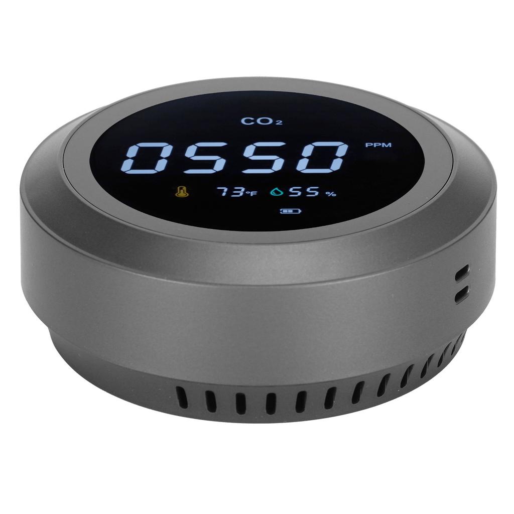 Air Quality Monitor Portable Intelligent WiFi CO2 Detector Temperature Humidity Tester Black