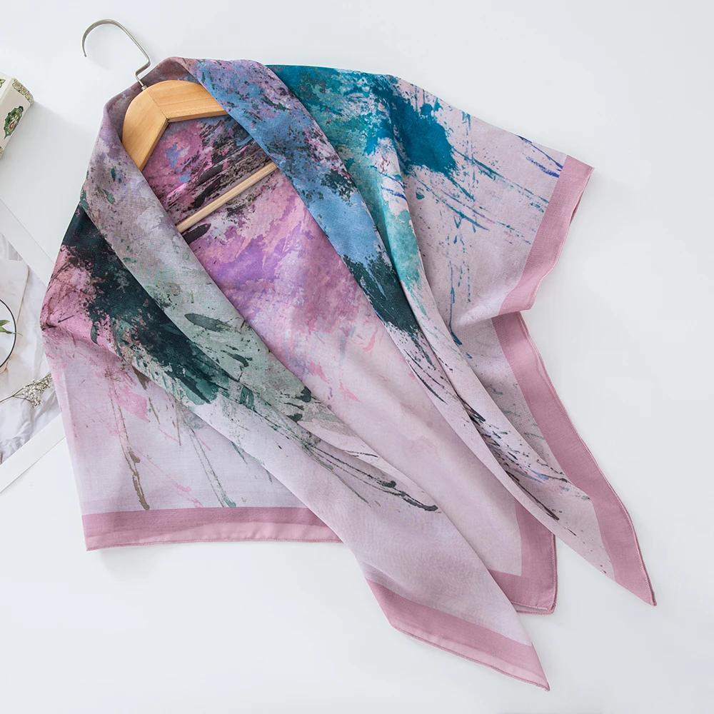 73Colors Malaysia Tudung Bawal Flower Print Hijab New Design Headscarf Premium Cotton Voile Soft Fashion Muslim Square Scarf