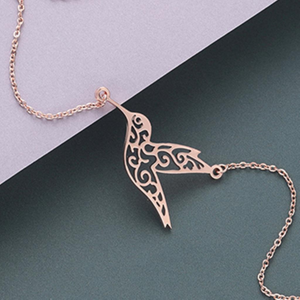 Kinitial Stainless Steel Hollow Hummingbird Bird Bracelet Wedding Gift Women Fashion Couple Bracelets Adjustabele Animal Jewelry