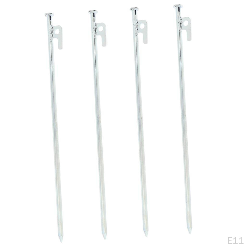4 Piece Stainless Steel Strength, Camp Canopy, Awning, Rock Stakes, 10mm Dowel