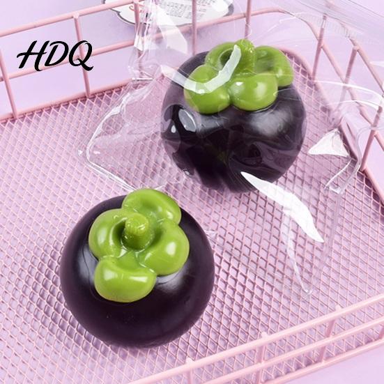 Slow Rebound Mangosteen Toy 1/3Pcs Simulated Squeeze Rising Anxiety Stress Relief Sensory Fruit Fidget Portable Ball Relaxation