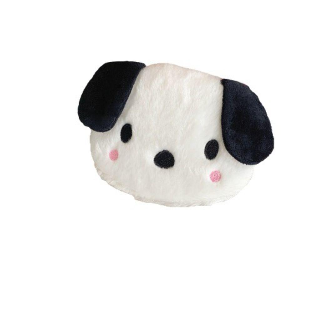 

Мультяшная собака, маленькая сумка для мелочей, на молнии, для наушников, для кабеля для передачи данных, сумка Ins, плюшевый щенок, кошелек для монет, подарок чёрный/белый