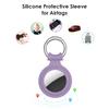 Silicone Protective Keychain Cover for Apple Airtags Solid Silicone Buckle Antilost Protective Covers for Airtag Locator Tracker