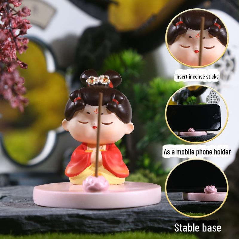 Kreativer Handyhalter im Stil der Tang-Dynastie mit Glücksbringer: Exquisites Harzornament