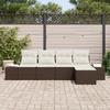 VidaXL Ensemble de canapé de jardin de 5 pièces avec coussins en polyrotin marron 3355687