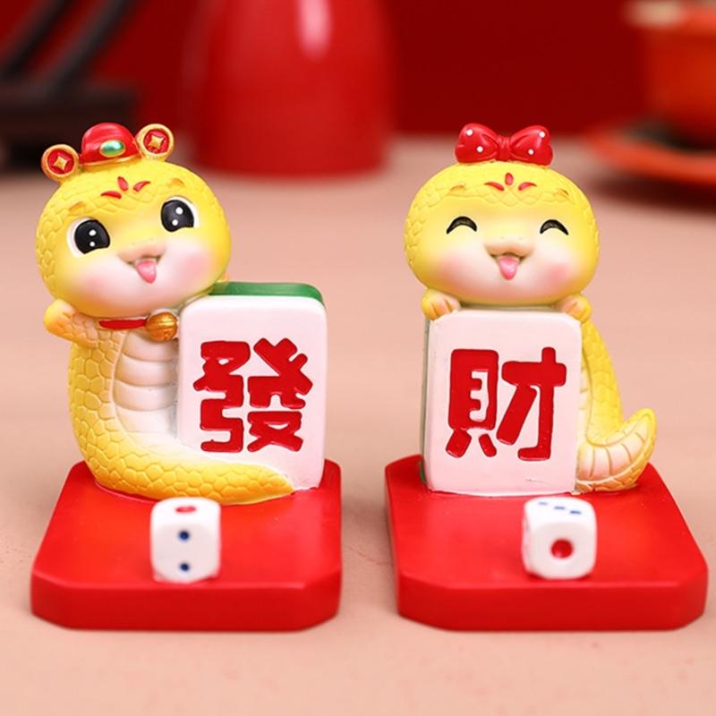 2025 Year Of Snake Theme Phone Stand Phone Holder Resin Craft Cartoon Animal New Year Desk Decoration