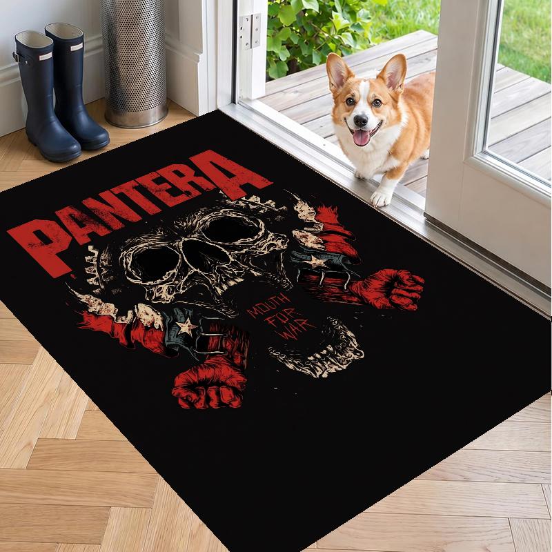 Crystal Velvet Rug with Pantera Design, Soft Non-Slip Floor Mat for Living Room Bedroom Decor