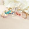 Classic Flower Glazed Enamel Bracelet Geometric Tulip Arm Ring Metal Open Starfish Shell Bangle Beach Jewelry