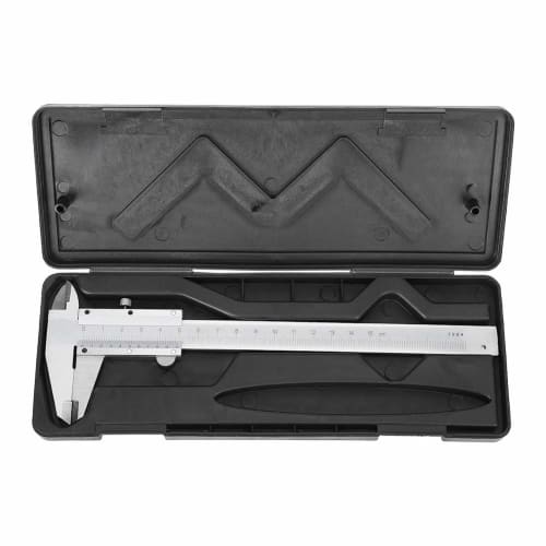 150mm Vernier Caliper, Carbon Steel Measuring Caliper with Storage Case and Micrometer Gauge, High-Precision Metal Measuring Tool, Lightweight and Por