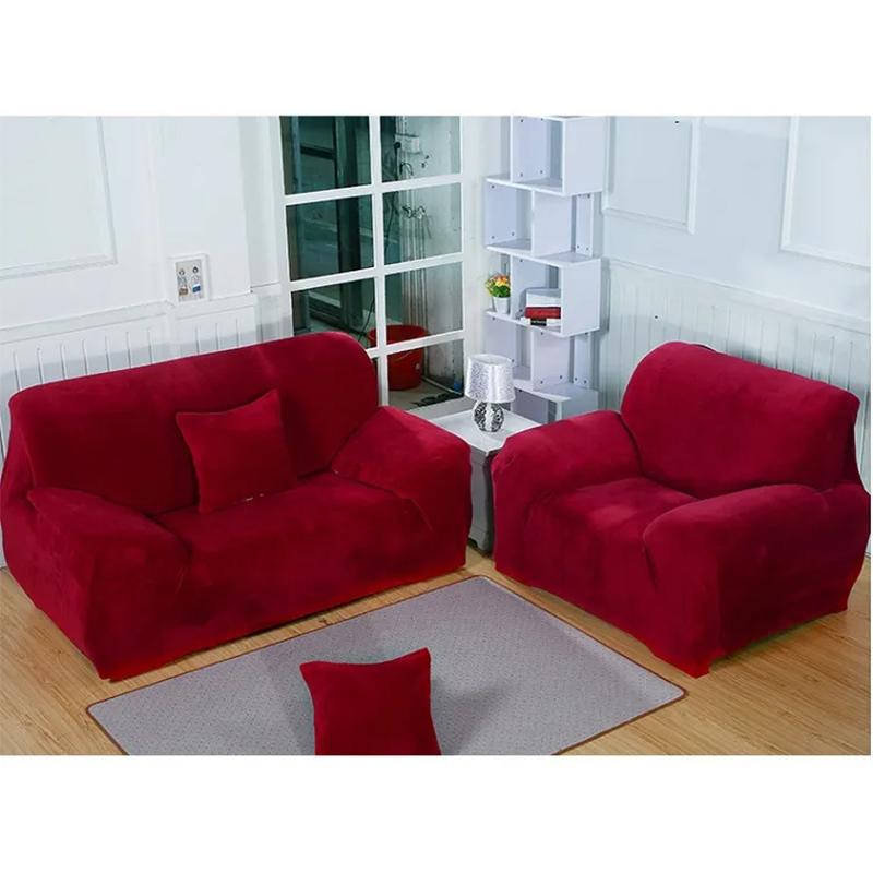 Чехлы на угловой диван, эластичная ткань, эластичный L-образный красный чехол для дивана, универсальное полотенце для дивана, толстый чехол, чехлы для диванов 1 Seater
