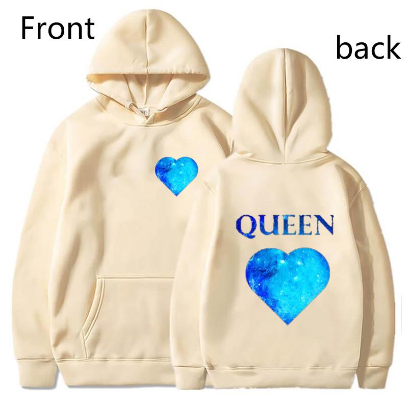 King and Queen Mikiny s potiskem pro milovníky Móda Ženy Muži Ležérní Grafika Kreativní pár Mikiny Podzim Zimní Pulovry