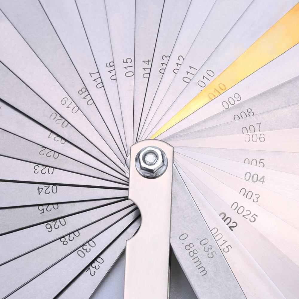 32 Piece Feeler Gauge Portable Durable Various Specifications Arc Stainless Steel Feeler Gauge Gap Gauge Rangefinder