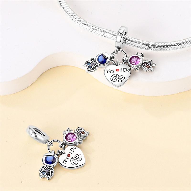 Copper Sisters, Couple, Mother Daughter Series Pendant, Suitable For Original Bracelet Necklace Women Diy Jewelry