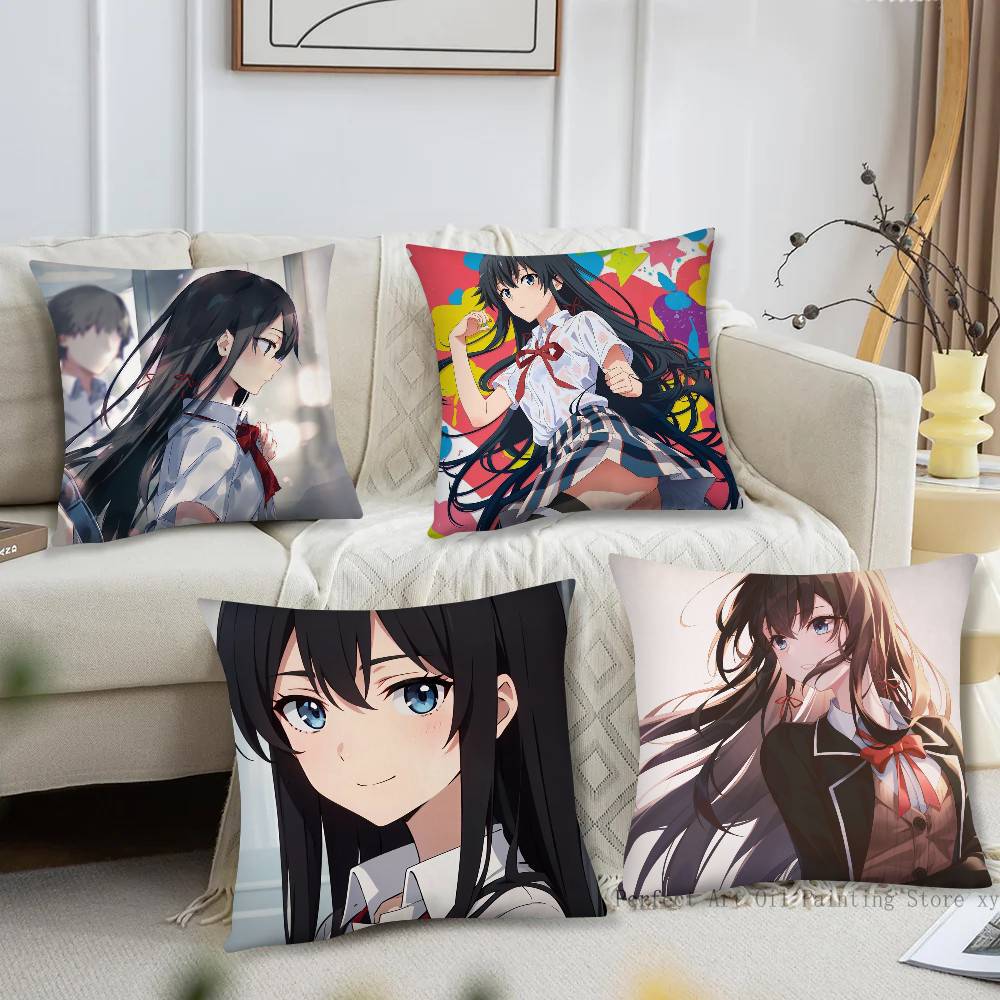 Yukinoshita Yukino Anime My Teen Romantic Comedy SNAFU Pillow Case Fashion Square Pillowcase Bedroom Sofa Room Ins Decoration