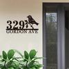 Metal House Number Sign, Bird Theme, Garden Wall Decor, Rustproof Entryway Plaque, Handmade Home Gift