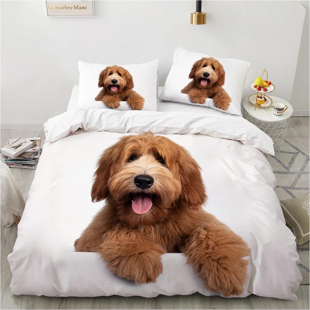 Animal Lie Down Bedding Set,Boy&Girl Duvet Cover Pillow Case Gift, Home Bedroom Quilt Set Large King 260x220cm