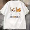 Unisexs 100 Cotton Summer Tshirt Cute Cat Squad Print Loose Breathable Casual Shortsleeved Shirt For Street Fashion Humorous