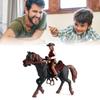 TOPINCN Cowboy Riding Toy, Highly Realistic, Glossy Colors, Suitable for Children's Tabletop Figures, Plastic, Safe, Lifelike Details, 1 Piece (Black