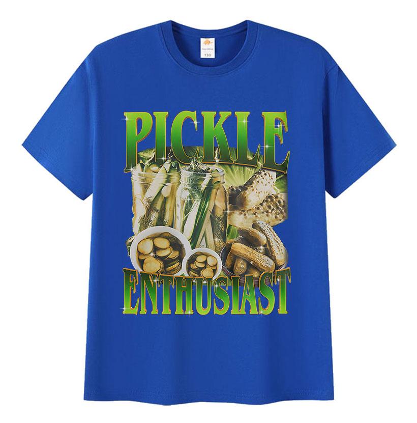 Gurkenliebhaber Lustiges Meme T-Shirt Herren Damen Humor O-Ausschnitt Retro Mode Kleidung T-Shirts Lässige Oberteile Baumwolle Übergroßes T-Shirt