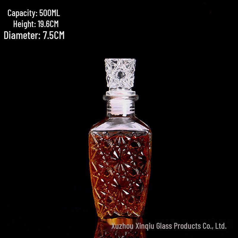 Crystal XO Spirits Decanter: Diamond Glass Red Wine Bottle