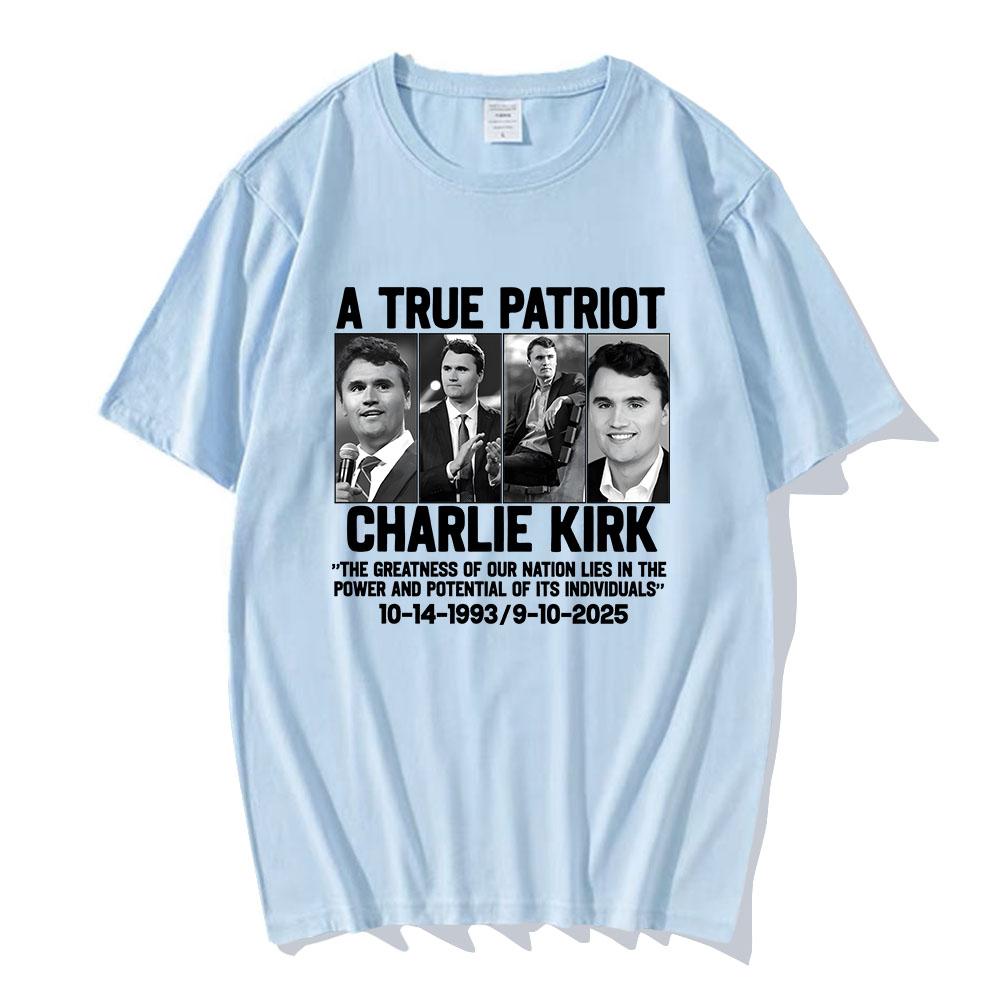 Pánské tričko CharlieKirk Freedom Live Free Tričko s krátkým rukávem Bavlněné Ležérní Trička Streetwear Unisex Amerika O-výstřih Pánská trička
