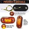 20 PCS 2.5 Inch LED Trailer Lights Kit With Screws, Front Rear Side Marker Clearance Indicators Light Lamp, Amber + Red Dc12-24V Waterproof Universal