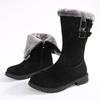 Damskie Lekkie Wygodne Gruba Podeszwa Zimowe Ciepłe Ocieplane Śniegowce Antypoślizgowe do Noszenia Sporty Zewnętrzne Średniej Wysokości Kostki Bawełniane Buty
