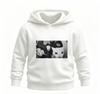 Funny Aesthetic Black‑and‑White Gang Cat Photo Graphic Kids Hoodie Loose Oversized Pullover Boys Girls Casual White Sweatshirt