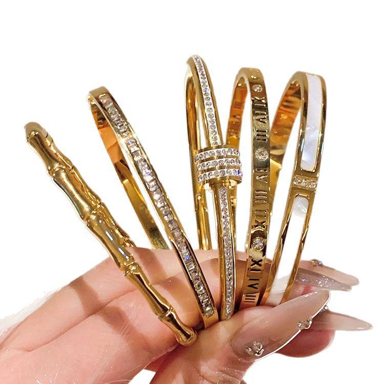 2026 Fashion Gypsy Star Diamond Ins Wind Jewelry Women's, Letter Niche Design Light Luxury Personality Wind Bracelet