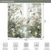 Cortina de Ducha Floral con Pájaros Vintage, Estampado de Peonías Estilo Asiático, Poliéster Impermeable Decoración de Baño
