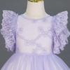 Little Girl Princess Embroidered Tulle Dress For Wedding Birthday Performance