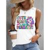 Sommer 80er Streetstyle 3D-Druck Tanktops Damen Streetwear Oversized Rundhals Weste Schulterfrei Ärmellos Damen Camisole