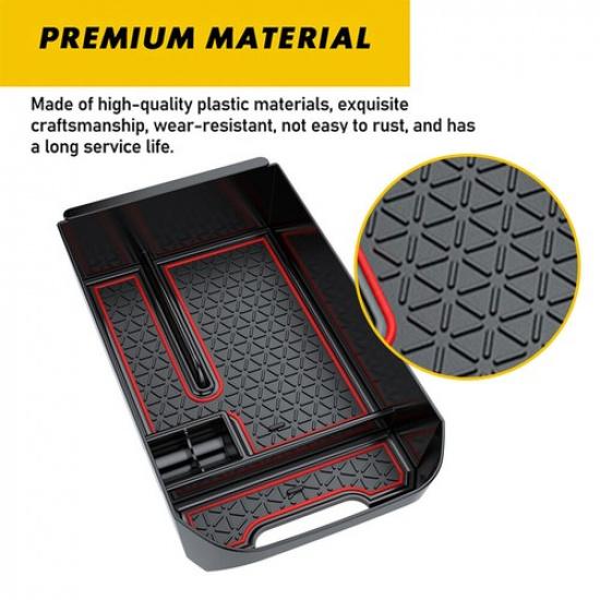 For -2024 Toyota RAV4 Center Console Armrest Storage Tray Box Anti-slip Red