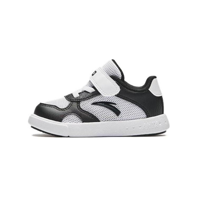 

Anta Kids Synthetic Leather Comfortable Non-Slip Shock Absorbing Wear-Resistant Low-Top Walking Shoes Baby Shoes White Black A12430076-2 20