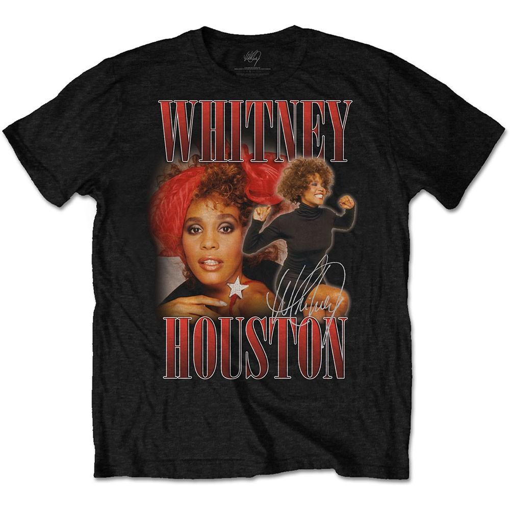 Men s Whitney Houston 90s Homage T-shirt Small Black S