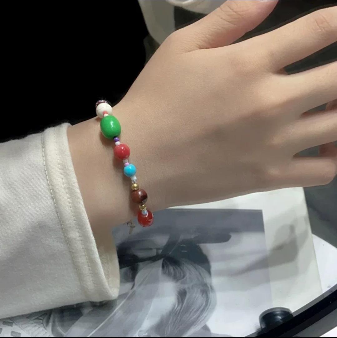 

Ethnic style Tibetan auspicious elephant bracelet crystal bracelet New Chinese retro natural stone woven bracelet Vintage jewelry