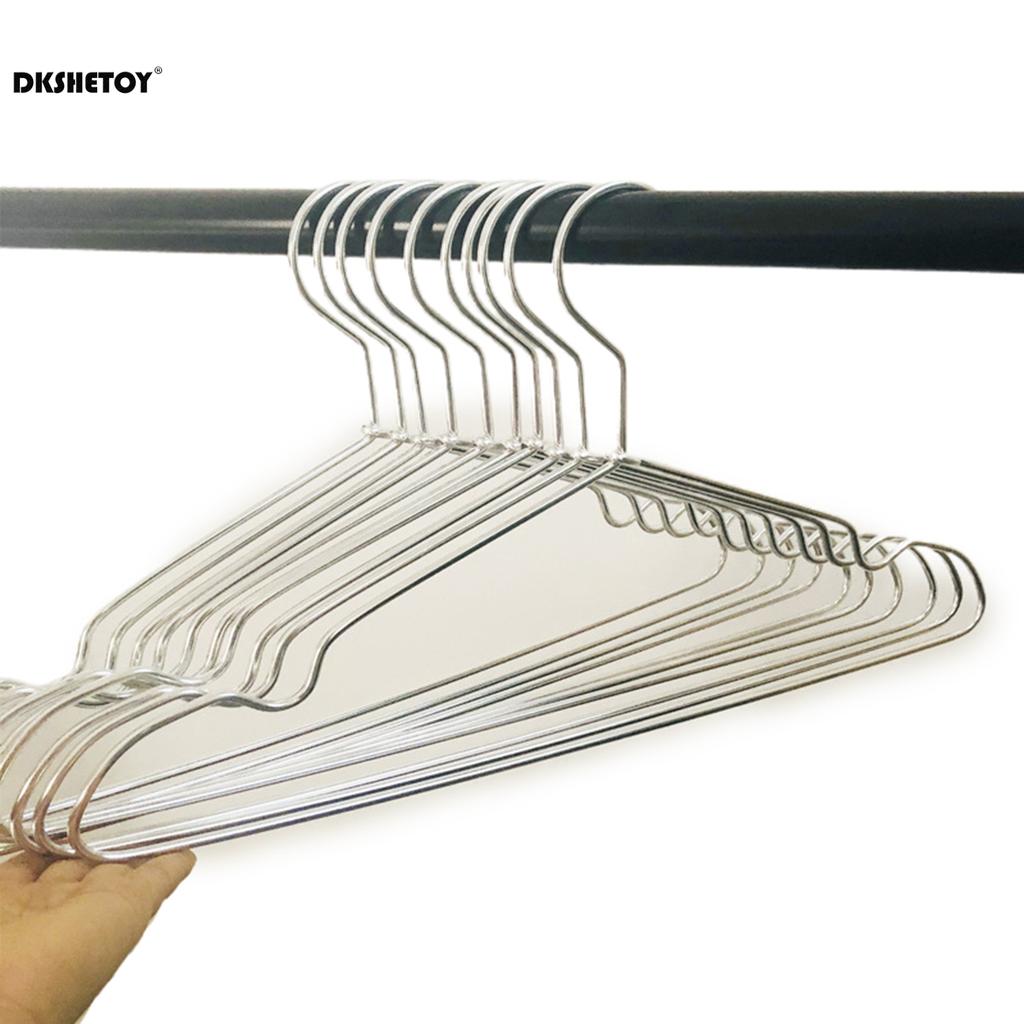 10pcs Silver/Gold Metal Clothes Hangers Aluminum Alloy Durable Clothes Hanger for Coats Skirts Pants Dress Hanging