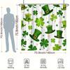 St. Patrick's Day Shower Curtain - Hats & Shamrocks, Woven Polyester, 12 Hooks, 70.8x70.8 Inches, Washable