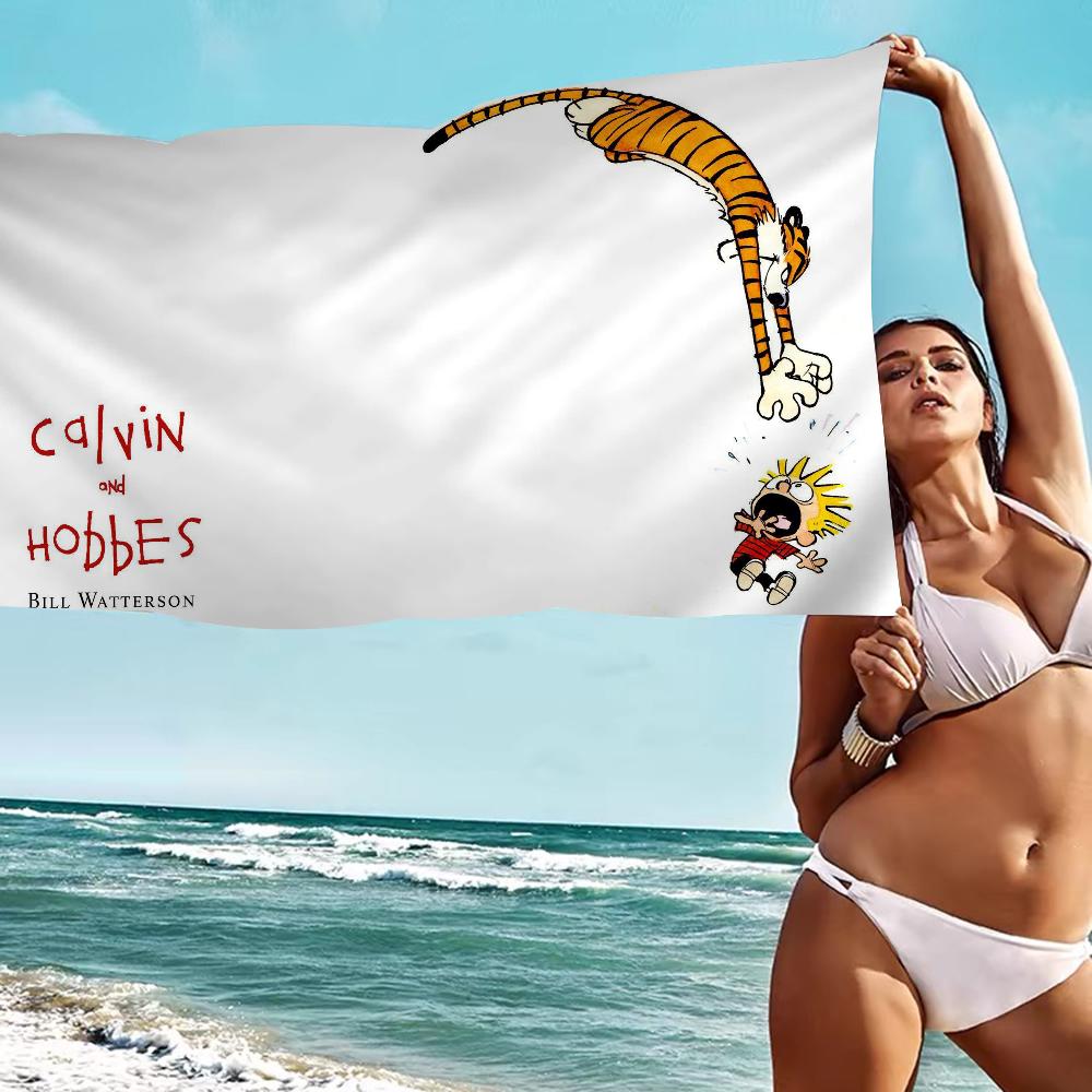 Book C-Calvin and H-Hobbes Big Microfiber Beach Towels Quick Dry Towel Sand Beach Towels Pool Towel for Travel Swim Pool Yoga