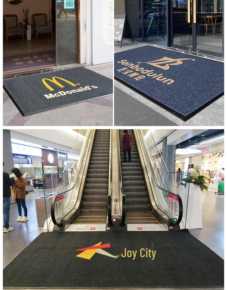 Gray Anti-Slip Commercial Entrance Mat: Wear-Resistant, Thickened Welcome Mat for Entry Doors