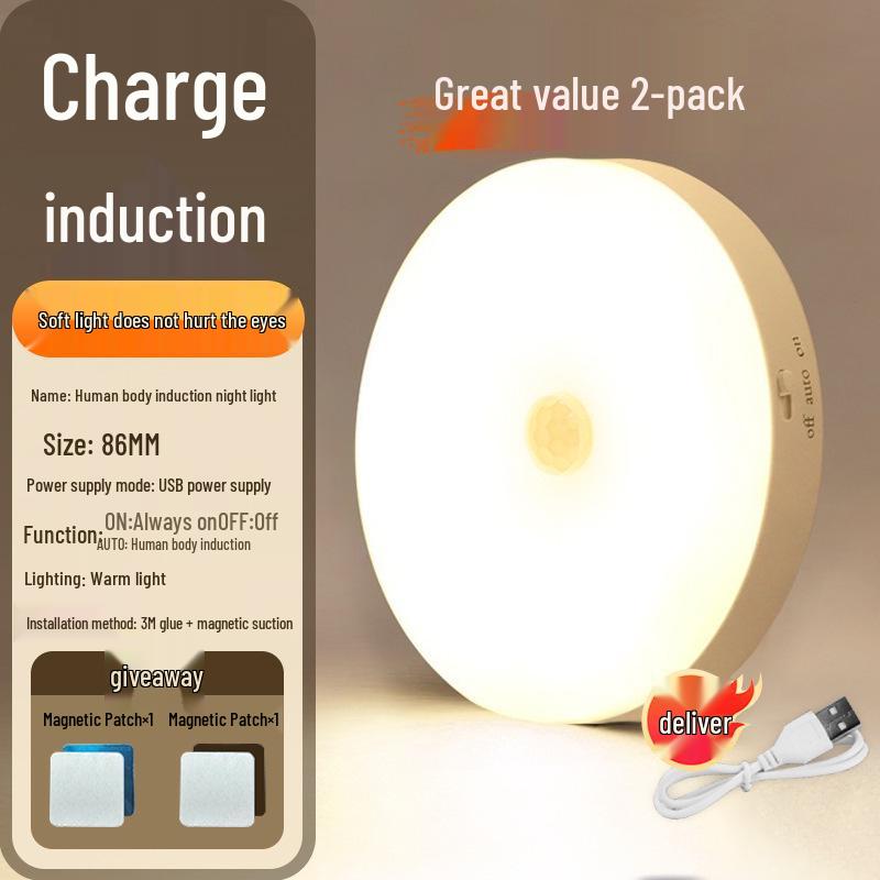 Taoist Smart Induction Night Light 2025: Voice-Controlled, Automatic Brightness Adjustment.