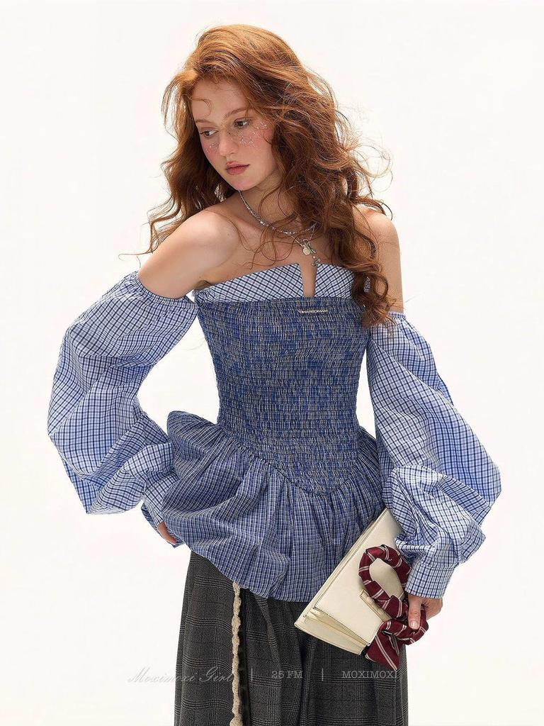 Spicy Girl One-Shoulder Cinched Waist Bandeau Top - Early Autumn Design