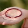 Women's Single-Loop Red Garnet Beaded Bracelet – Niche Design and Good Luck Charm