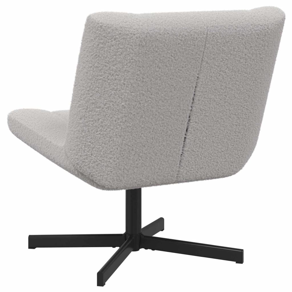 Swivel Chair Light Grey 63 x 75 x 76 cm Sheepskin Leather