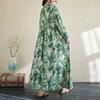 2025 New Floral Vacation Style Travel Round Neck Vintage Dresses