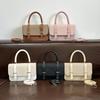 Fashion Commuting Small Square Bag for Women Korean Style Patchwork Buckle Crossbody Bags Textured Versatile One Shoulder Pack