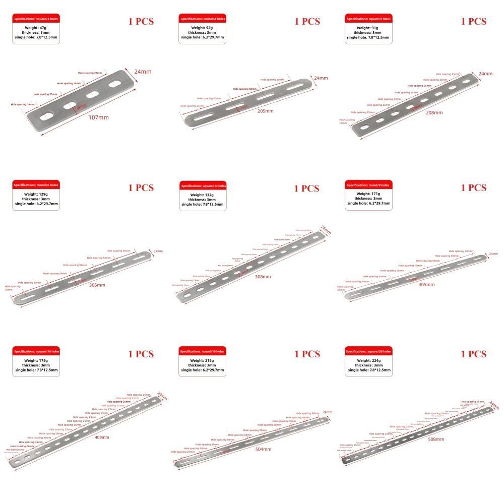 1Pcs Durable Straight Brace Angle Bracket Stainless Steel Mending Corner Bracket Flat Fastener Connection Plate