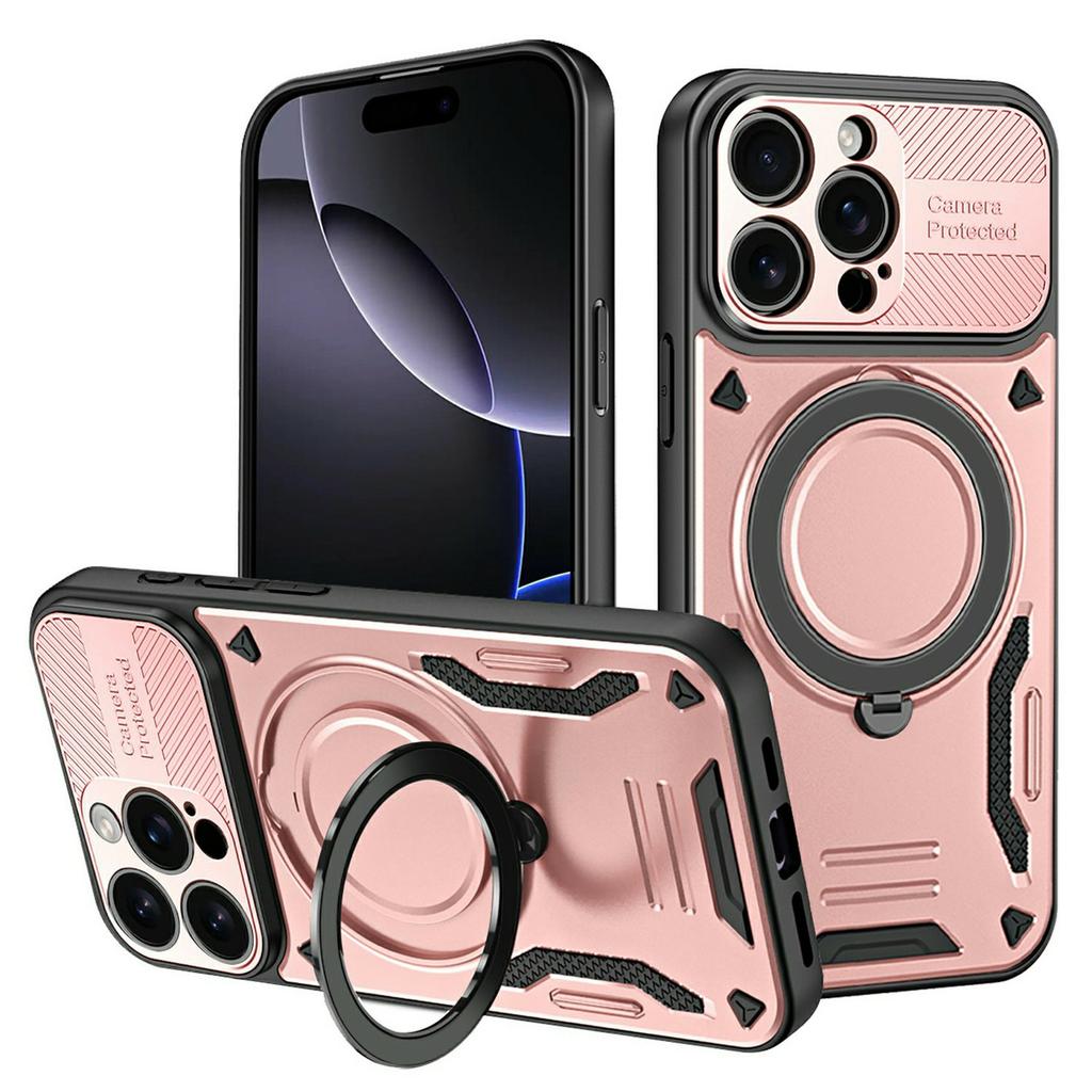 For iPhone 16 Pro Max Case Compatible with MagSafe Shockproof TPU + PC Phone Back Cover with Kickstand