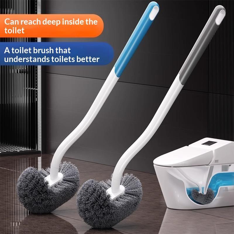 Wall-mounted S-type Toilet Brush Lightweight Long Handle Gap Cleaner for Household Rental Bathroom Toilet Use